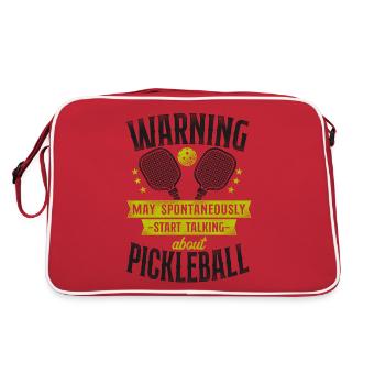 Pickleball Warning May - Retro Tasche - Rot/Weiß - Hinten