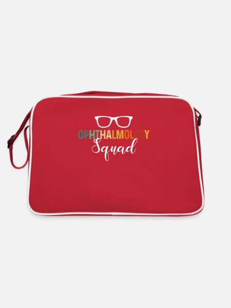Ophthalmology squad, optician, Ophthalmology - Retro Tasche - Rot/Weiß - Hinten