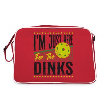 Pickleball Pun Je suis juste ici pour - Sac Retro - rouge/blanc - Dos