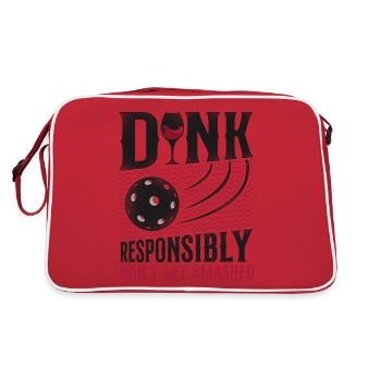 Pickleball Pun Wine Dink - Retro Bag - red/white - Back
