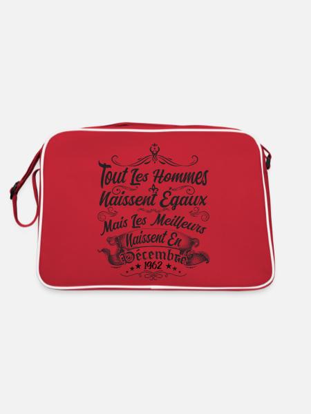 les meilleurs naissent en décembre / Décembre 1962 - Sac Retro - rouge/blanc - Dos