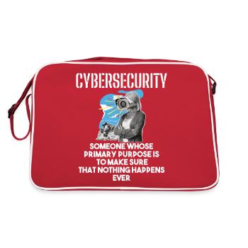 Cybersecurity - IT-Sicherheit Informatiker - Retro Tasche - Rot/Weiß - Hinten
