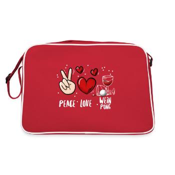 Wein Pong Trinkspiel - Retro Tasche - Rot/Weiß - Hinten