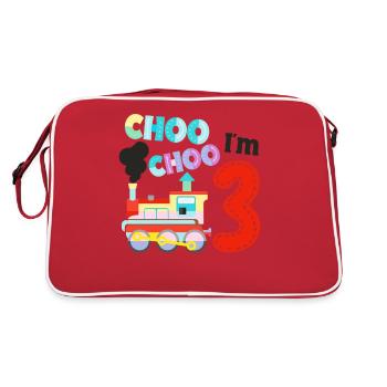 Steam Train Driver Trainspotting - Retro Tasche - Rot/Weiß - Hinten