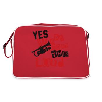 Trumpet Player Vintage Yes It Has - Retro Tasche - Rot/Weiß - Hinten