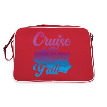 Cruise Ship Vacation Girl Cruise - Retro Tasche - Rot/Weiß - Hinten