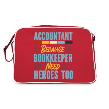 Accountant Bookkeeper Accounting - Retro Bag - red/white - Back