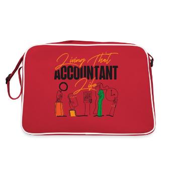 Accountant Bookkeeper Accounting - Retro Bag - red/white - Back