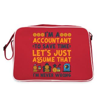 Accountant Bookkeeper Accounting - Retro Bag - red/white - Back