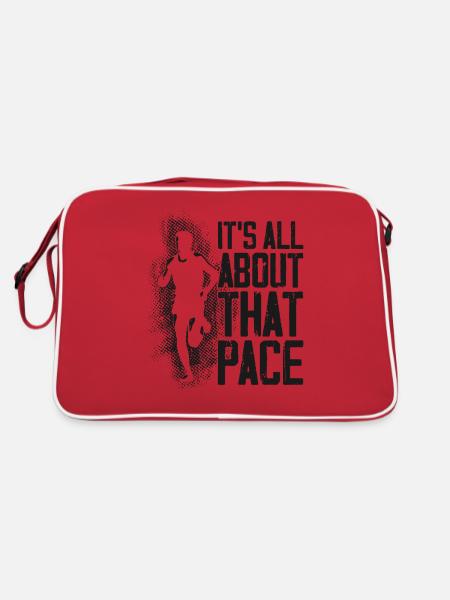 Running Runner Half Marathon - Retro Tasche - Rot/Weiß - Hinten