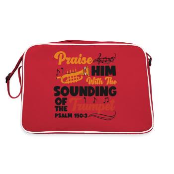 Trumpet Player Praise Him With The - Retro Bag - red/white - Back