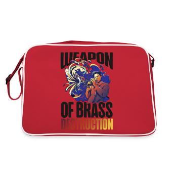 Trumpet Player Pun Weapon Of Brass - Retro Tasche - Rot/Weiß - Hinten