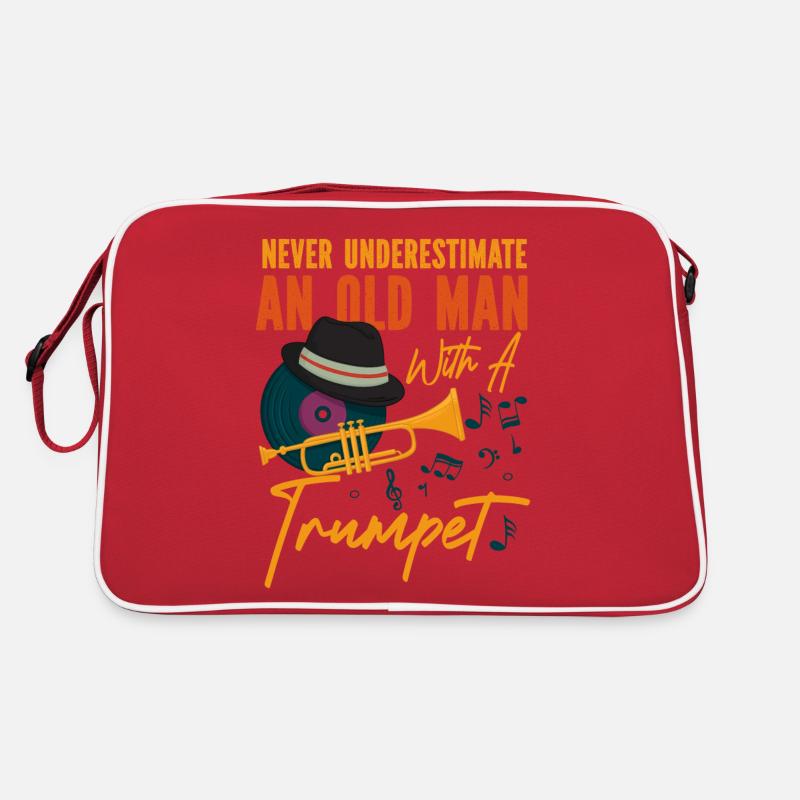 Trumpet Player Dad Father Retired Retro Tasche