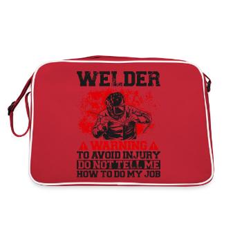 Welder Welding Vintage Welder - Retro Tasche - Rot/Weiß - Hinten