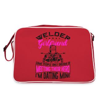 Welder Welding Vintage Welder - Retro Tasche - Rot/Weiß - Hinten