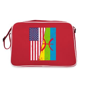kabyle amazigh flag berber, africa kabyle - Retro Tasche - Rot/Weiß - Hinten