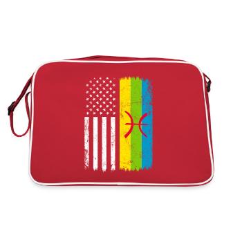 kabyle amazigh flag berber, africa kabyle - Retro Tasche - Rot/Weiß - Hinten