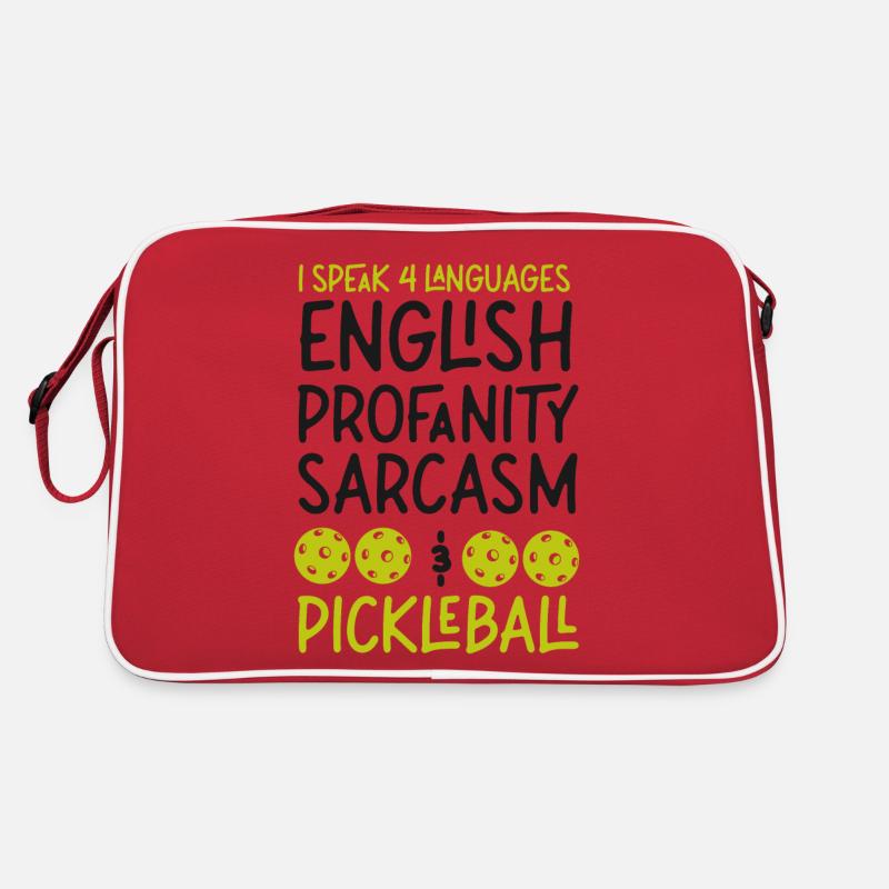 Pickleball Je parle 4 langues Sac Retro