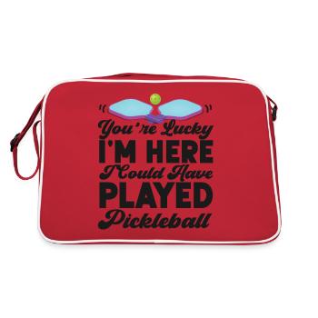 Pickleball You're Lucky I'm Here I - Retro Bag - red/white - Back