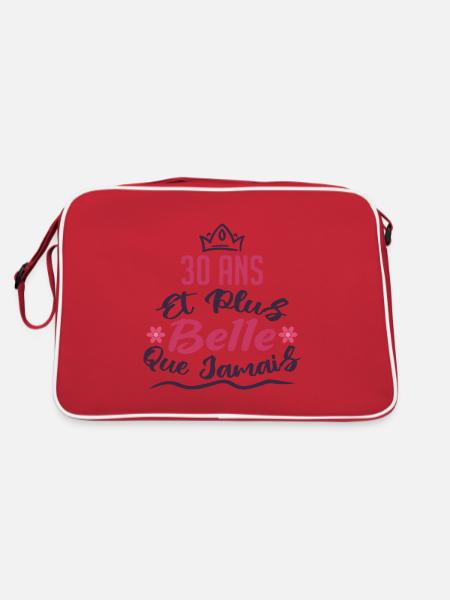 30 ans et plus belle que jamais - Sac Retro - rouge/blanc - Dos