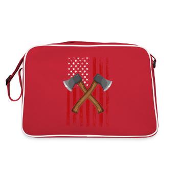 Axe Throwing american flag Hatchet Axe Throwing - Retro Tasche - Rot/Weiß - Hinten