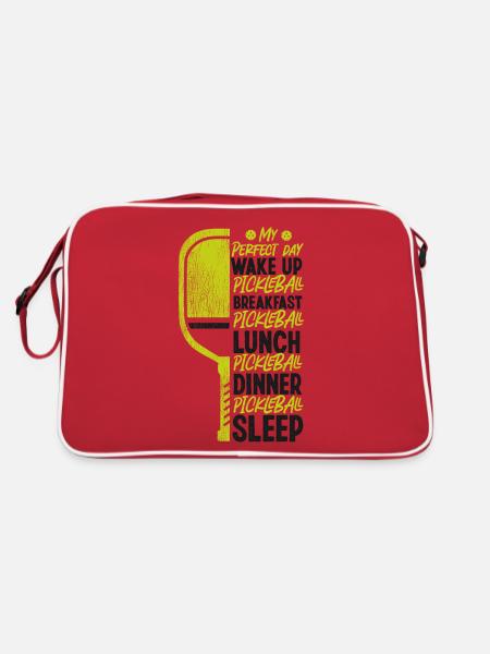 Pickleball Vintage Ma journée parfaite - Sac Retro - rouge/blanc - Dos