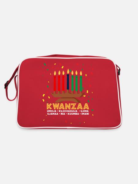 kwanzaa, kinara candle kwanzaa - Retro Tasche - Rot/Weiß - Hinten