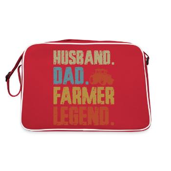 Farming Farmer Dad Father Vintage - Retro Bag - red/white - Back