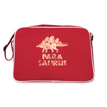 parasaurus, paraprofessional paraeducator - Retro Tasche - Rot/Weiß - Hinten