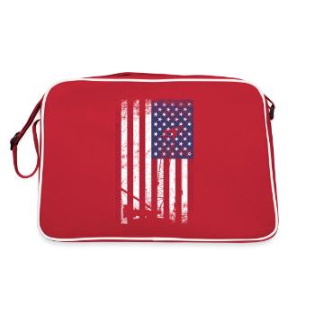 crane operator American Flag, crane operator - Retro Tasche - Rot/Weiß - Hinten
