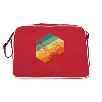 vintage crane operator - Retro Tasche - Rot/Weiß - Hinten