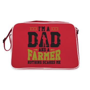 Farming Farmer Dad Father Vintage - Retro Bag - red/white - Back