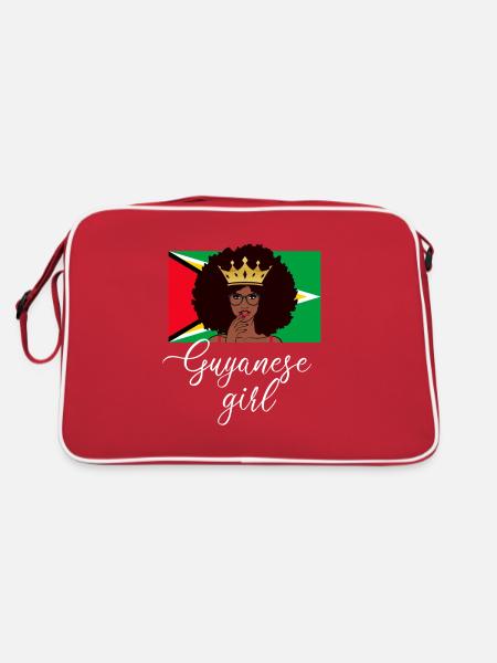 guyanese girl, guyana - Retro Tasche - Rot/Weiß - Hinten
