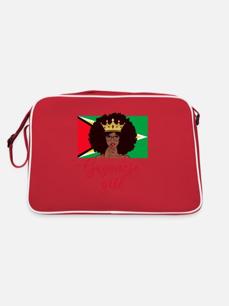 guyanese girl, guyana - Retro Tasche - Rot/Weiß - Hinten