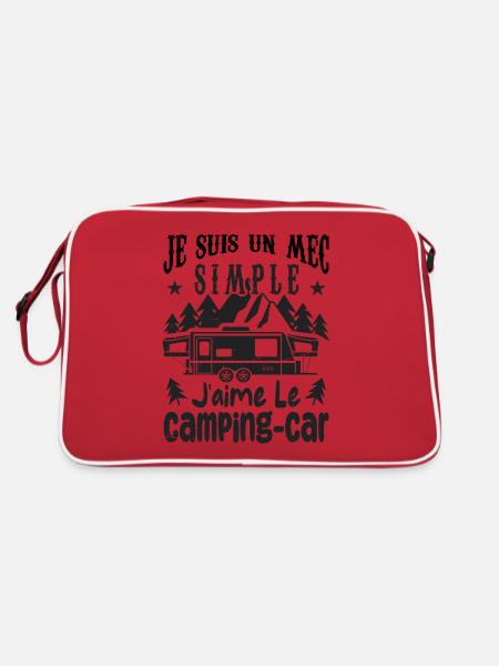 Je Suis Un Mec Simple J'aime le Camping-car - Sac Retro - rouge/blanc - Dos