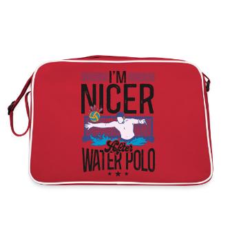 Water Polo I'm Nicer After Water - Retro Tasche - Rot/Weiß - Hinten