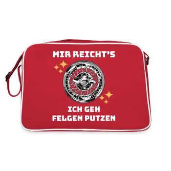 Mir reicht's ich geh Felgen putzen Auto Liebhaber - Retro Tasche - Rot/Weiß - Hinten