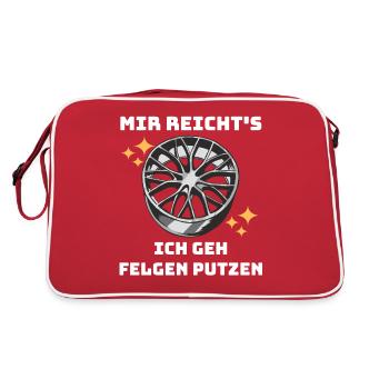Mir reicht's ich geh Felgen putzen Auto Liebhaber - Retro Tasche - Rot/Weiß - Hinten