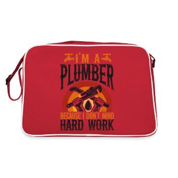 Plombier de plomberie vintage Je suis un - Sac Retro - rouge/blanc - Dos