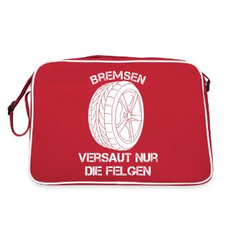 Mir reicht's ich geh Felgen putzen Auto Liebhaber - Retro Tasche - Rot/Weiß - Hinten