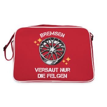 Mir reicht's ich geh Felgen putzen Auto Liebhaber - Retro Tasche - Rot/Weiß - Hinten