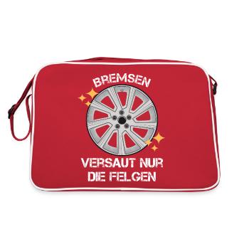 Mir reicht's ich geh Felgen putzen Auto Liebhaber - Retro Tasche - Rot/Weiß - Hinten