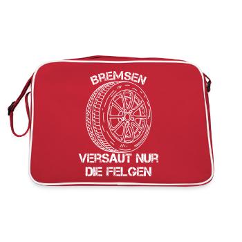 Mir reicht's ich geh Felgen putzen Auto Liebhaber - Retro Tasche - Rot/Weiß - Hinten