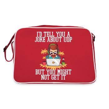 Cybersecurity - IT Security Computer Scientist - Retro Bag - red/white - Back