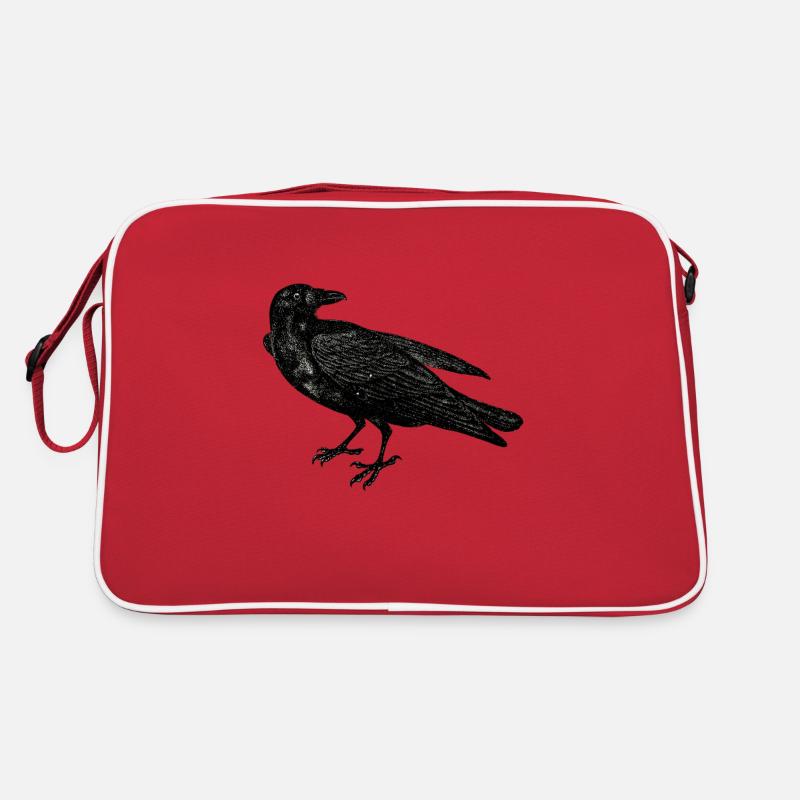 Crow raven lovers distressed Retro Bag