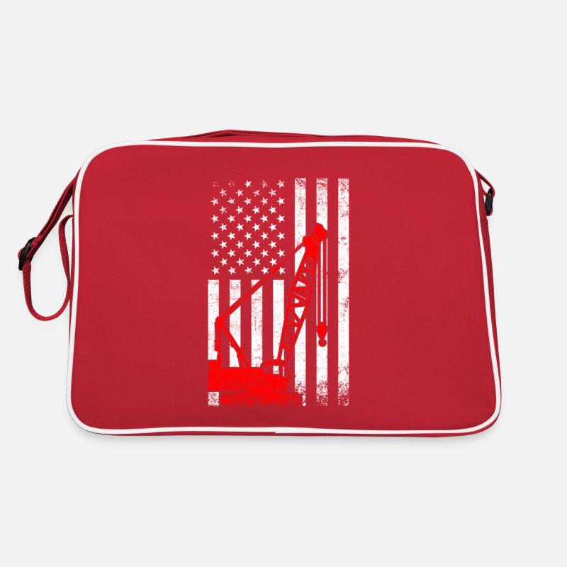 Crane operator american flag, crane operator Retro Tasche