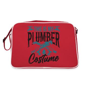 Plumbing Plumber Halloween Vintage - Retro Bag - red/white - Back