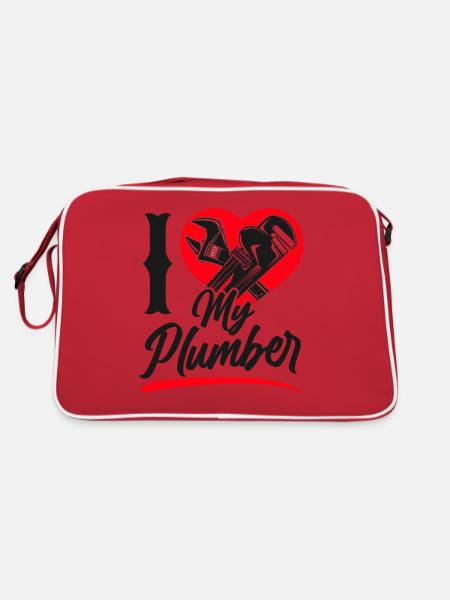 Plomberie plombier Petite amie Femme - Sac Retro - rouge/blanc - Dos