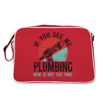 Plumbing Plumber Vintage Retro If - Retro Bag - red/white - Back