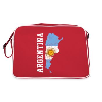 argentina flag, argentinian - Retro Tasche - Rot/Weiß - Hinten